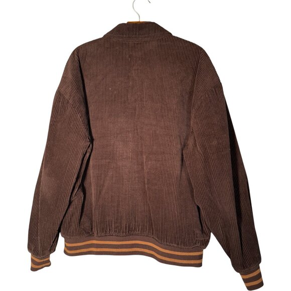 Gap Men's Brown Corduroy Varsity Bomber Jacket Retro Cotton L - Picture 2 of 7